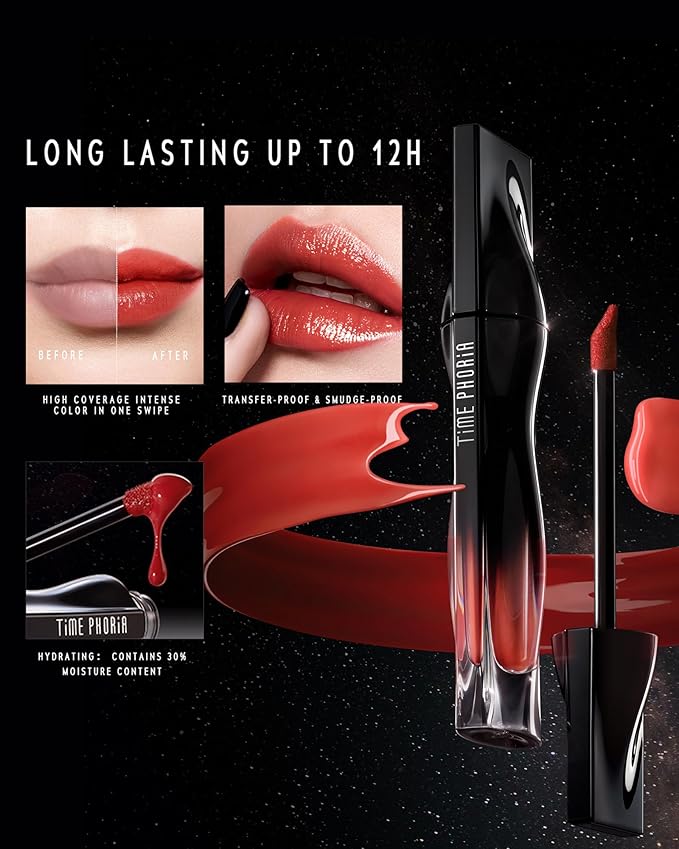 STELLAR DUST LIP STAIN-Long Lasting, Waterproof and Transferproof Lip Tint, Glossy Finish Lip Gloss, Lightweight Lipstick, High Coverage, Stocking Stuffers For Teen Girls (02 SOLARIS)