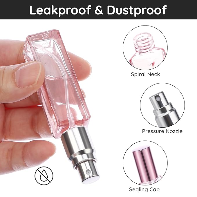 Segbeauty 10ml Mini Perfume Atomizer, 10 Pack Refillable Travel Size Bottles for Cologne, Empty Organizer Dispenser With Fine Mist Sprayer, Portable Leak-proof Bottle