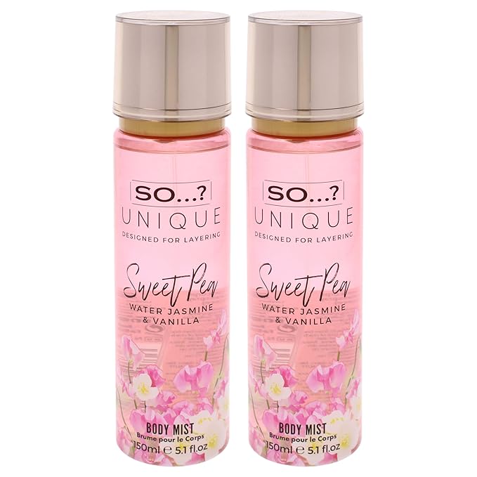 So...? Unique Body Mist - Sweet Pea for Women - 5.1 oz Body Mist - Pack of 2