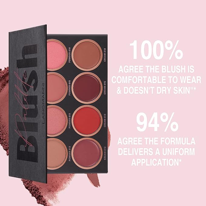 8 Colors Blush Palette, Matte Light Luxury Blush Powder Bright Shimmer Face Blush, Contour and Highlight Blush Palette, Professional Facial Beauty Cosmetic Makeup Blush