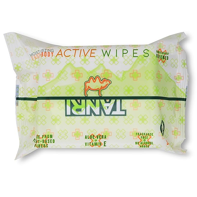 TANRI Primo Explorer Pack; Includes SPF30 Mineral Sunscreen with Zero White Cast, Active Wipes No-Rinse Body Wipes, Moisturizing SPF15 Pear Lip Balm and an Adjustable Fanny Pack (4-Pack Bundle)