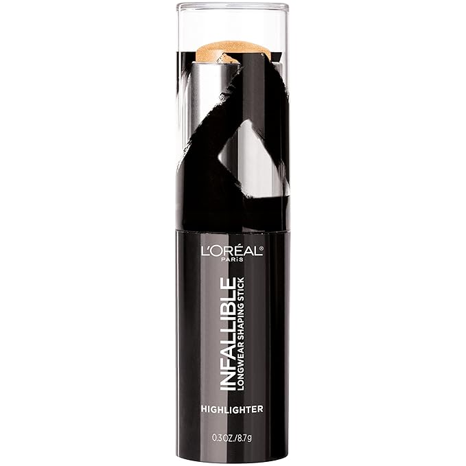 L’Oréal Paris Makeup Infallible Longwear Highlighter Shaping Stick, Up to 24hr Wear, Buildable Cream Highlighter Stick, 41 Gold is Cold, 0.3 oz.