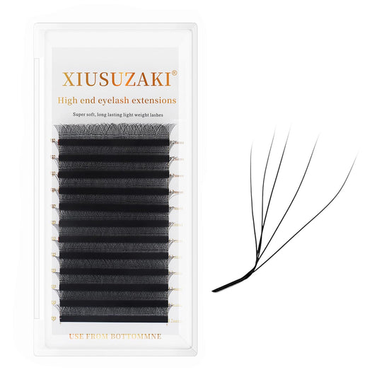 W Lash Extensions 5D Eyelash Extensions W Shape 0.07mm Thickness L Curl 11mm Premade Fans W Lashes Individual Lashes Matte Black 12 Rows False Eyelashes Volume Lashes(W-5D-0.07-L,11mm)