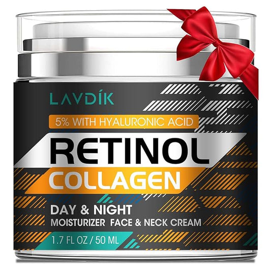 Retinol Cream for Face with Hyaluronic Acid, Moisturizer Anti Aging Collagen Cream for Women and Men, Reduce Wrinkles, Fine Lines, Day and Night,1.7 Fl Oz