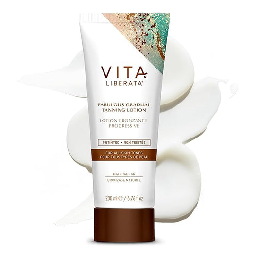 VITA LIBERATA Fabulous Gradual Tanning Lotion - Buildable Formula, Sun-Kissed Tan, Untinted For Minimal Transfer, Lasting Finish, Formulated with Hyaluronic Acid, 6.76 lf.oz