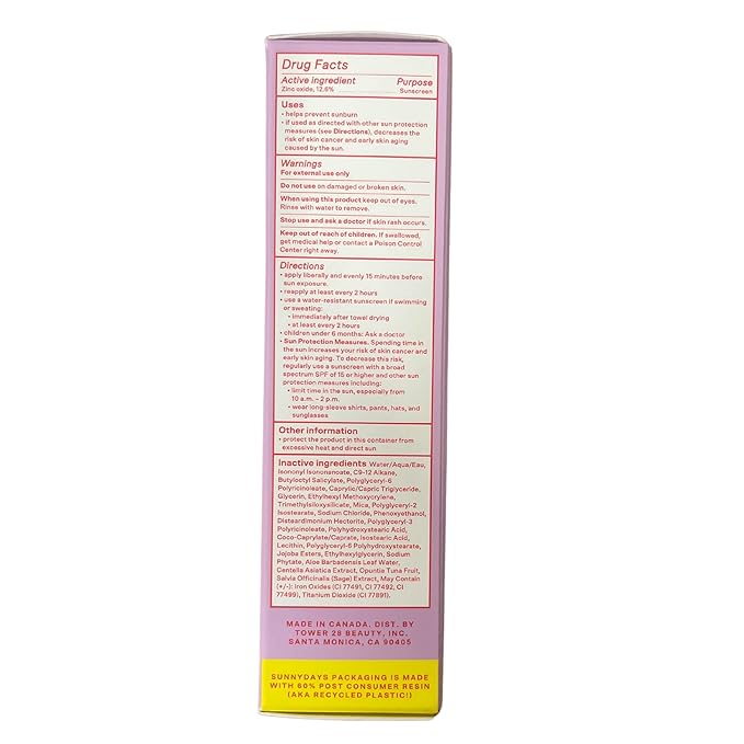 Tower 28 Beauty SunnyDays SPF 30 Tinted Mineral Sunscreen - For Sensitive Skin - 2-in-1 Facial Broad Spectrum UVA/UVB Protection + Foundation – Shade 30 PCH, 1 Fl Oz