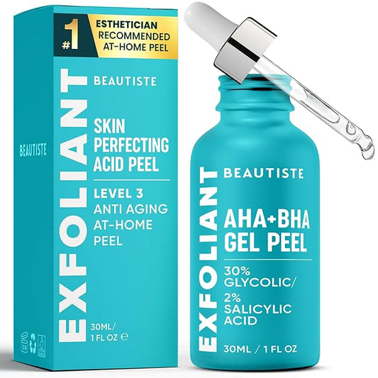 30 DAY MIRACLE AHA 30% + BHA 2% Peeling Solution - Clinical Strength Liquid Exfoliant for Dark Spots, Blackheads & Clogged Pores - Resurfacing Salicylic Acid Serum & Chemical Peel for Face