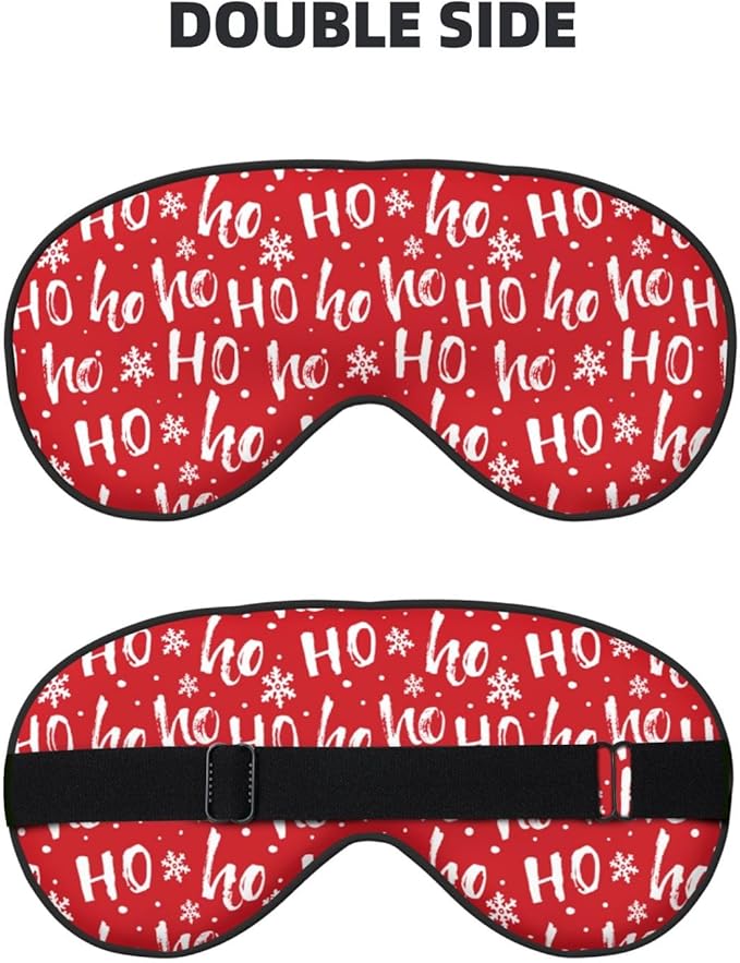 Sleep Eye Mask Hohoho Santa Claus Laugh Sleep Mask for Women Men Comfortable Eye Mask with Adjustable Strap Soft Eye Cover Blindfold for Travel Yoga Nap Shift Work