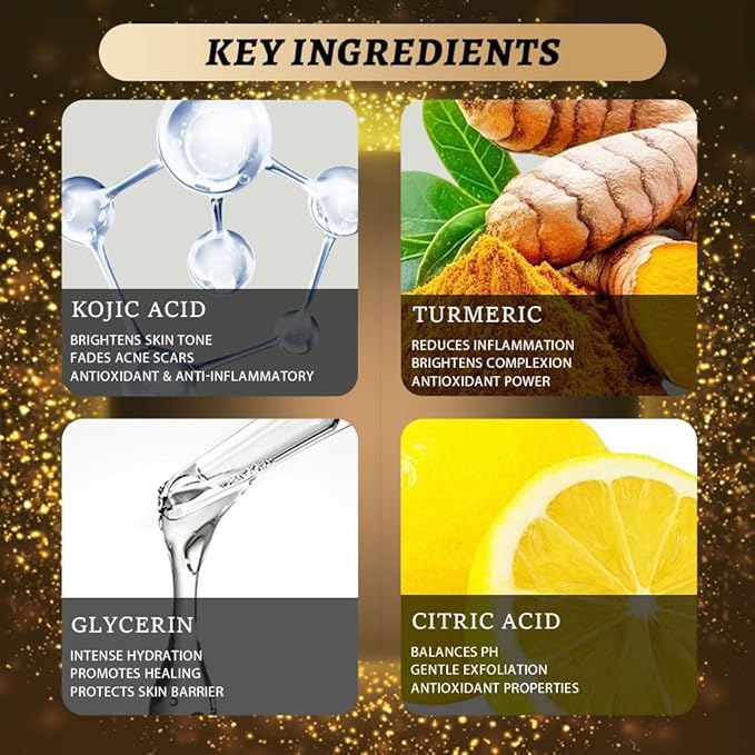 Individually Sealed Turmeric Kojic Acid Cleansing Pads - Stays Fresh, Hygienic! (60 Pads) - Gentle Brightening Exfoliator for Dark Spots & Hyperpigmentation, Travel-Size