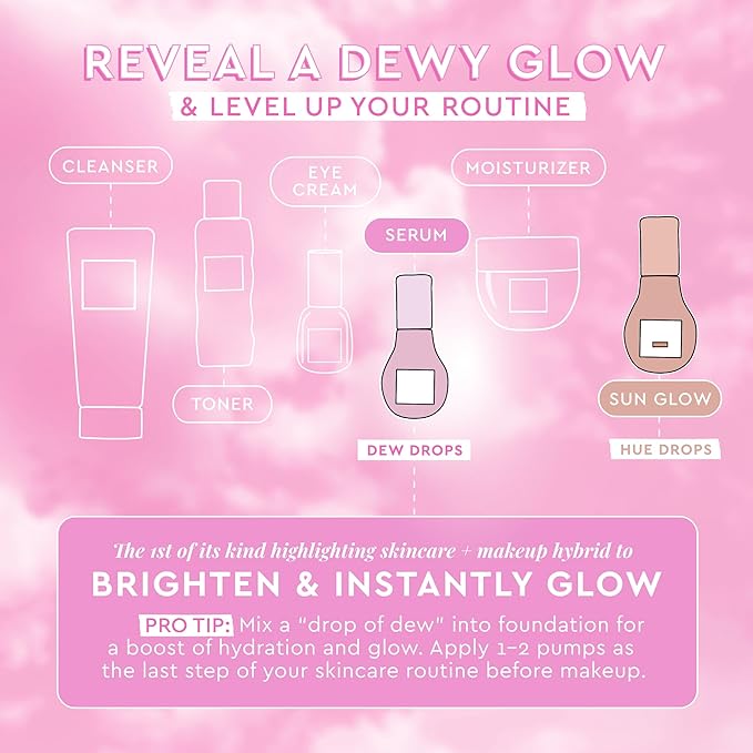 Glow Recipe Watermelon Glow Niacinamide Dew Drops Face Serum - Hydrating Hyaluronic Acid Skincare Serum, Makeup Primer & Liquid Highlighter for Dewy, Glowing Skin - Brightening Face Serums (40ml)