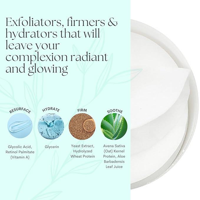 Serious Skincare - Glycolic Resurfacing Daily Exfoliating Face Pads, AHA Skin Treatment for Smoother, Glowing Skin, Reduces Blackheads - 60 Count