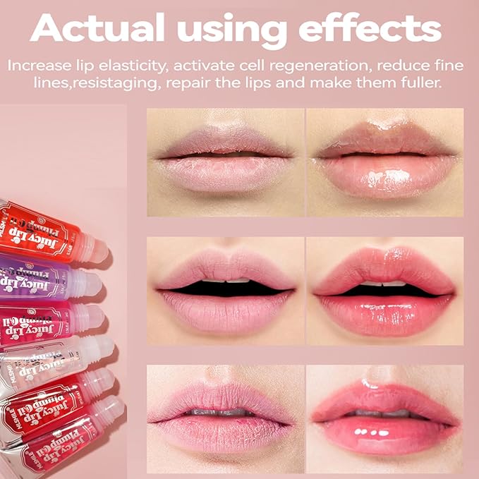 3 Colors Lifter Gloss Set, Spicy Roll On Lip Plumping Booster Lip Gloss Glossy Lipstick, Hydrating, Volumizes, Fuller Lip Glass Mirror Lip Glaze,Plump&Pout Lip Plumper for Women Girls (B)