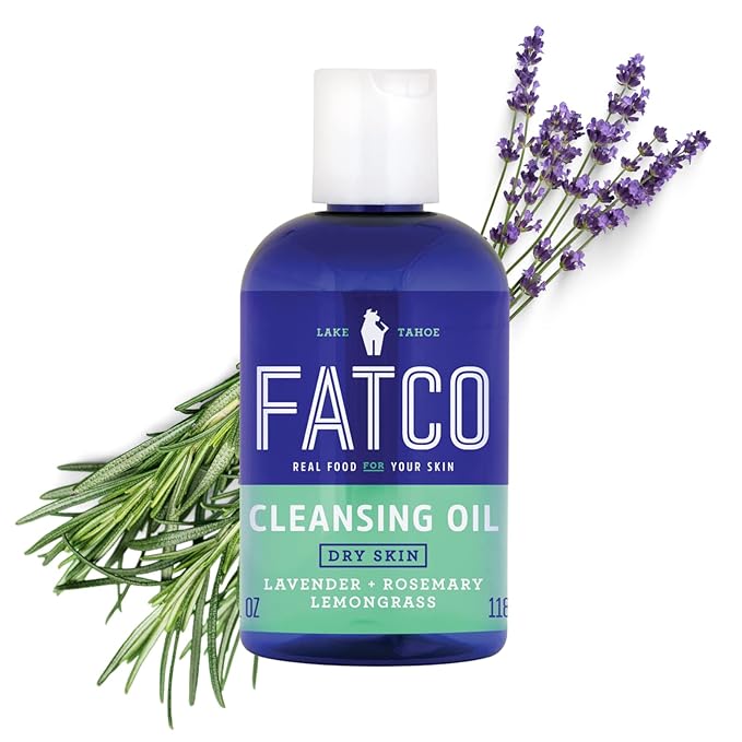 FATCO Facial Cleansing Oil and Face Cleanser for Dry Skin - Lavender, Rosemary + Lemongrass (2 oz)