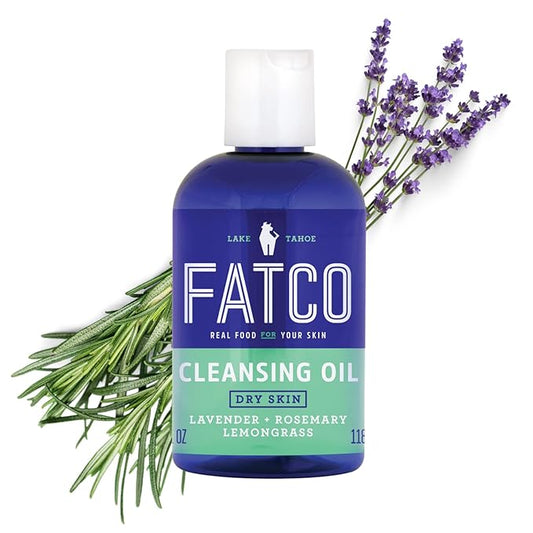 FATCO Facial Cleansing Oil and Face Cleanser for Dry Skin - Lavender, Rosemary + Lemongrass (2 oz)