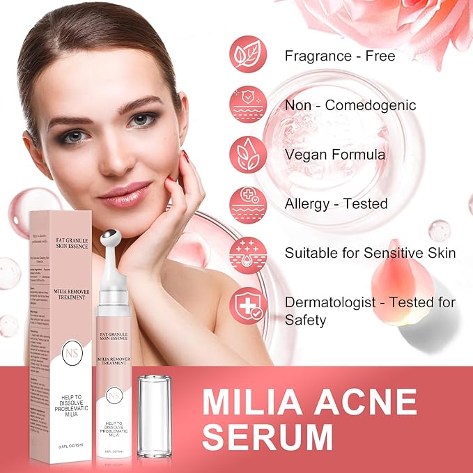 Milia Remover Serum for Eye & Face,Milia Spot Treatment with Salicylic Acid,Milia Acne Serum