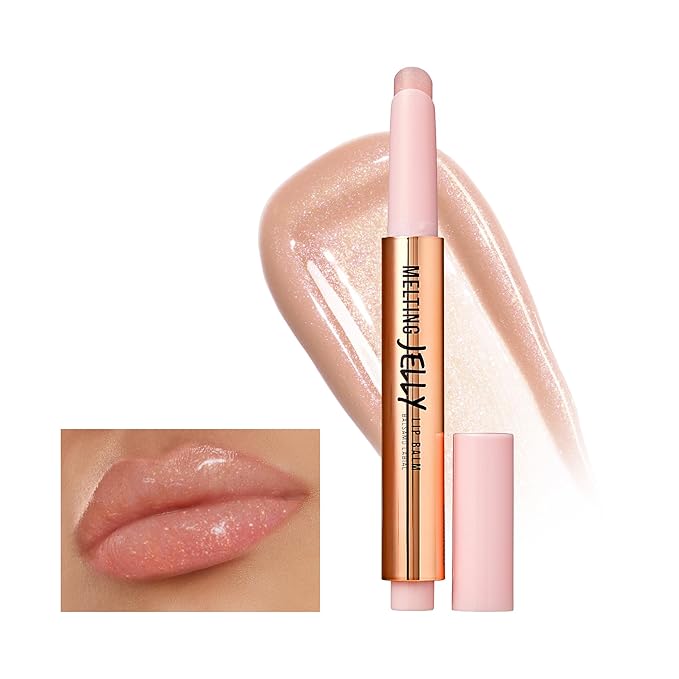 KISS NEW YORK Professional Melting Jelly Lip Balm, High Shine & Moisturizing Lip Stick, Long Lasting, Plumping Effect Look, Non-Sticky & Not Cakey, Easy Application & Natural Coverage (Grapefruit)