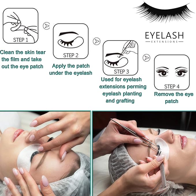 50 Pairs Under Eye Pads, Eyelash Extension Gel Patches, Lint Free DIY False Lash Extension Beauty Makeup Hydrogel Gel Eye Patches