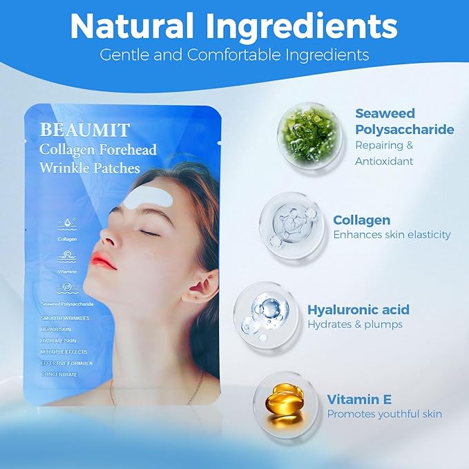 Okela Forehead Wrinkle Patches Overnight 20 pcs with Collagen, Anti Wrinkle Patches, Forehead Wrinkles Beauty Treatment