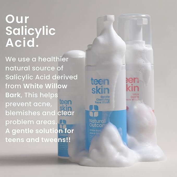 Teen Skin Face Wash | Gentle Foaming Daily Boys & Girls Facial Cleanser Lotion | Natural Non-toxic Ingredients | For Teens, Preteens & Kids Looking to Prevent Acne | 5 oz