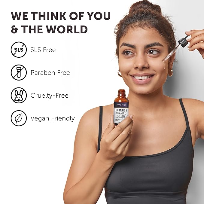 VALITIC Vitamin C Serum - Anti Aging and Dark Spot Remover for Face, Skin Care with Hyaluronic Acid, Collagen, Kojic Acid, Turmeric Oil - Brightening Face Serum 1 fl oz