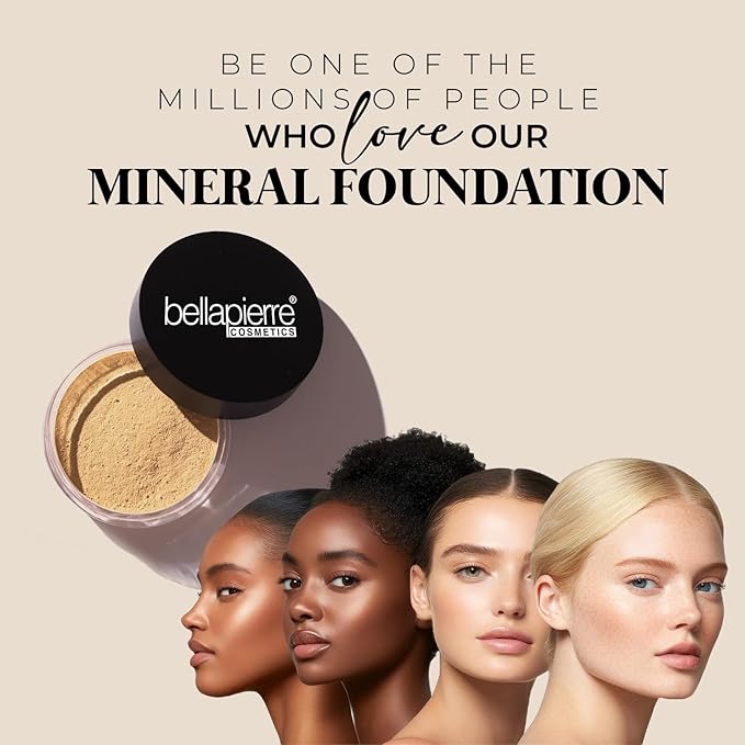 bellapierre Mineral Foundation SPF 15 - Loose Powder Foundation | Vegan & Cruelty Free Natural Makeup | Full Coverage Matte Finish | Hypoallergenic | Oil & Talc Free - 0.32 Oz - Ivory