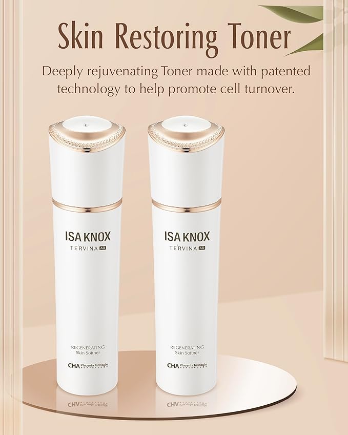 ISA KNOX TE'RVINA AD Regenerating Skincare Set (12.7fl oz) - Hydrating, Nourishing & Firming Toner & Moisturizer Set for Youthful and Radiant Skin, Placenta, Rose Absolute