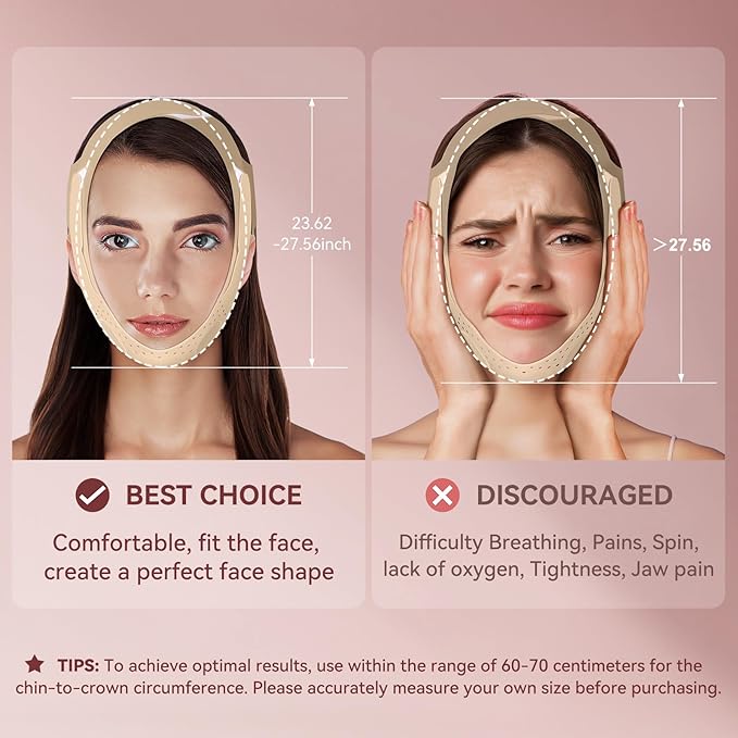 JUSRON V-Line Mask Chin Up Mask Face Strap, Soft Silicone Chin Strap V Shaped Face Mask, Jaw Exerciser 23-27 Inches (Neon Purple)