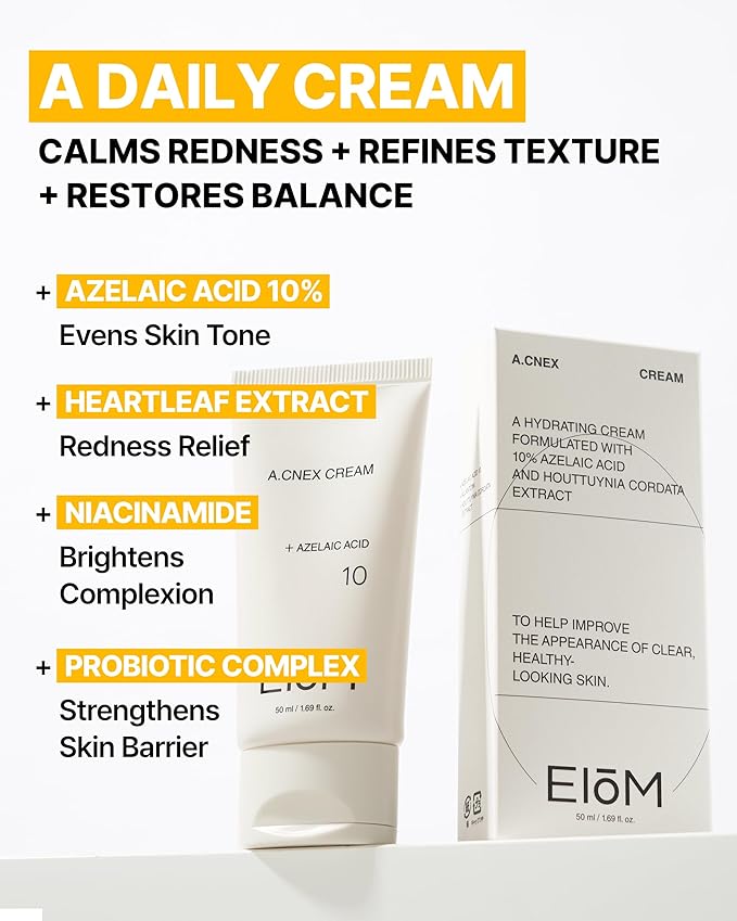 | A.CNEX Hydrating Face Cream, Lightweight Daily Moisturizer with Niacinamide & Heartleaf, Probiotic Complex, Fragrance-Free, 50ml / 1.69 fl oz