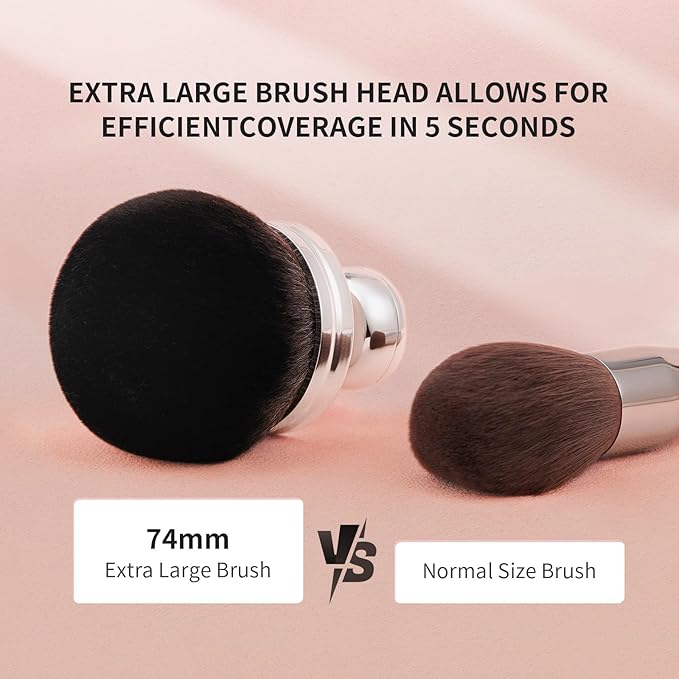 docolor Extra Large Body Makeup Brush For Self Tanner, 3 Inch Width Self Tanning Brush Kabuki Brush, Soft synthetic hair, for Foundation, self-tanners, bronzer, sun blocks, powder, For Face and Body
