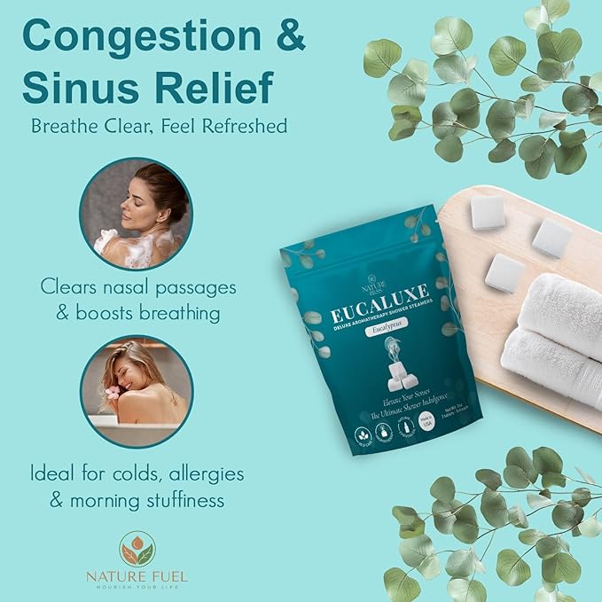 Eucalyptus Shower Steamers - 7 Pack Shower Tablets Aromatherapy for Sinus and Tension Support - Gifts for Women & Men - Eucalyptus for Shower, Shower Accessories & at Home Spa Essentials