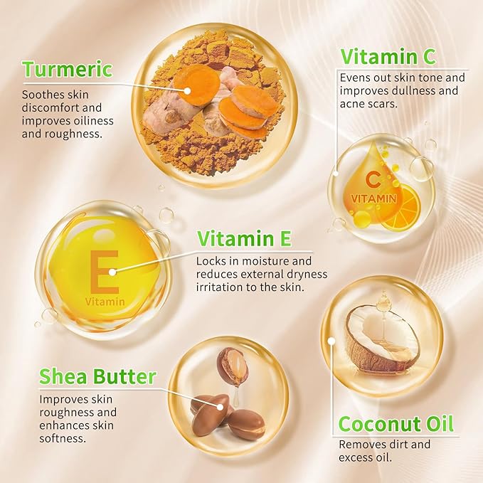 Turmeric Skin Care Set for Women - 11 PCS Turmeric Skincare Set with Cleanser, Soap, Scrub, Face Serum, Lotion, Cream, Facial Masks - Skin Care Sets & Kits Reduce Acne, Hydrating Skin for All Skins