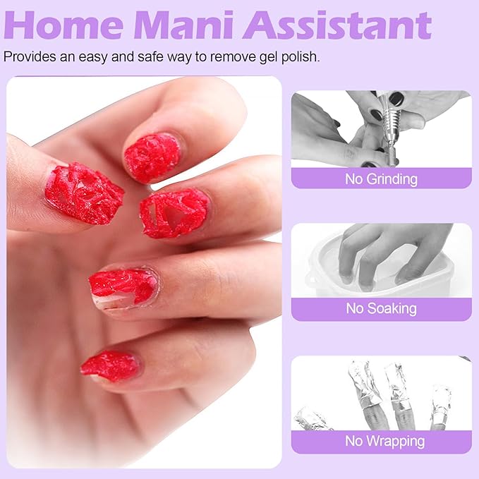 Gel Nail Polish Remover, 3 Pack Professional Powerful Remove Gel Nail Polish Within 3-6 Minutes, Quickly & Easily Remove Gel Polish No Need for Foil, Soaking or Wrapping