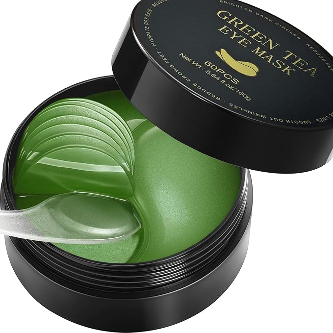 Under Eye Patches, Green Tea, 30 Pairs, Skin Treatment Masks for Dark Circles, Puffiness, Wrinkle, Hydrating Eye Mask, Anti-Ageing, Collagen, Plant Extract