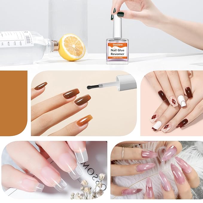 Gel Nail Glue Remover for Nails - Press On Nail Remover Easy Removal Debonder for Glue on Nail Tips, Remove for Fake Nails Tips Solid Glue, 2Pack, 1.35 fl oz/ 40 ml