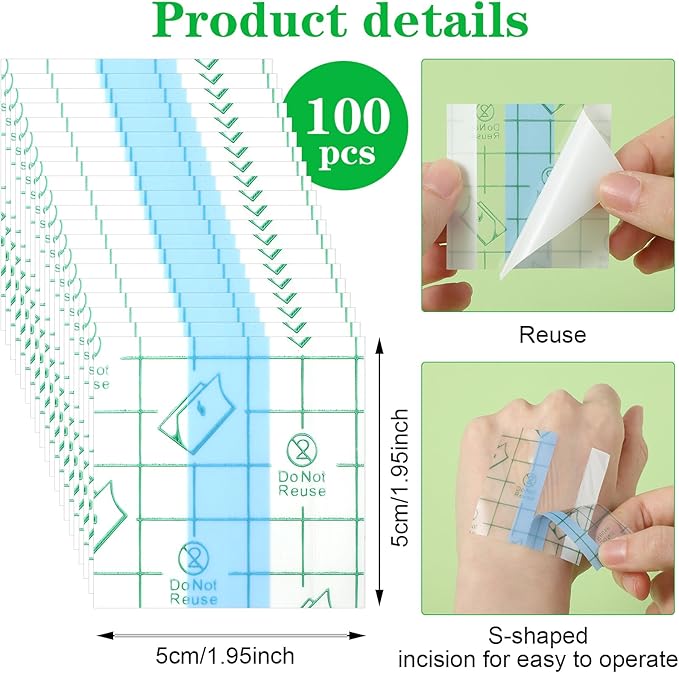 100 Pieces Makeup Hand Palette Single Use Makeup Mixing Palette Professional Makeup Artist Must Haves Disposable Transparent Waterproof Cosmetic Tray Adhesive Tape for Women and Girls