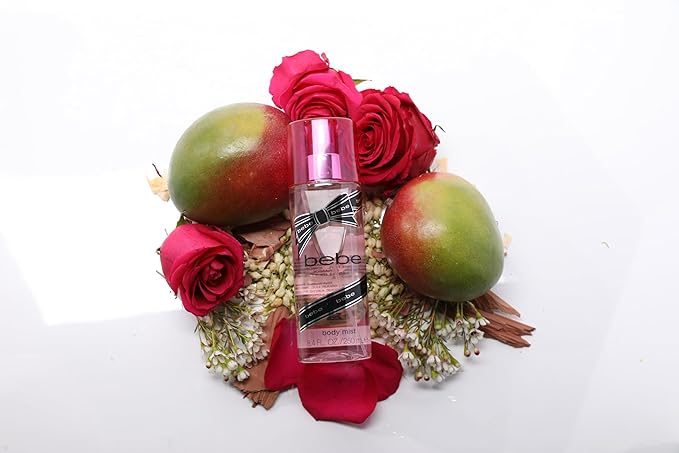 Bebe Silver Body Mist - Body Spray for Women with Mango, Tuberose, Peony, Jasmine, Rose, Cedarwood, Musk, and Sandalwood Long-Lasting Fragrance Mist - 8.4 Fl Oz Pack Of 2