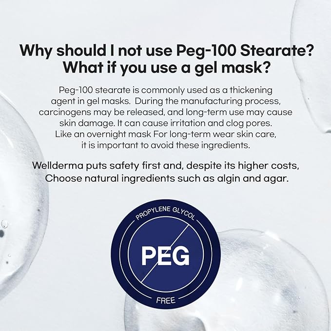 WELLDERMA Sapphire Collagen Face Mask Premium Impact Fitting Overnight Face Mask 8EA-Korean Face Sheet Mask for all skin types-Hydrating facial mask sheets-Patented Structure Hydrogel Type-Niacinamide