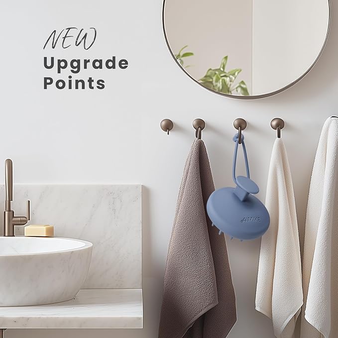 AIMIKE Scalp Massager Shampoo Brush, Soft Silicone Hair Scrubber for Washing Hair, Dandruff Removal & Hair Growth Stimulator, Scalp Brush/Exfoliator Brush On Dry & Wet Scalp