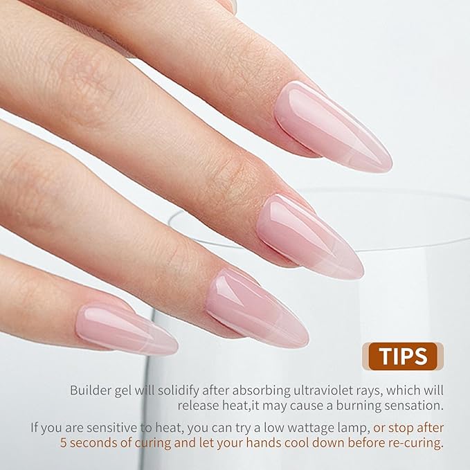 JODSONE Clear Builder Gel for Nails 10ml, Nail Strengthener Gel for Nail Apex, Extensions, Repairing, Thickening, Hard Gel Polish Needs Nail Lamp Curing, DIY Salon Nail Art