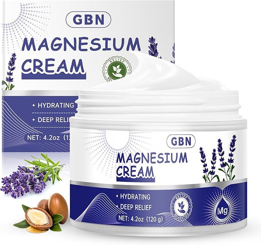 GBN Magnesium Cream for Sleep - Natural Relaxation Cream for Muscles & Joint - Hydrating Magnesium Lotion for Sleep, Fast-Absorbing & Non-Greasy, Safe for Kids (Lavender)