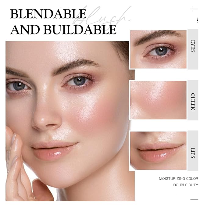 Multi Glow Balm, Cream Blush for Cheeks, Blush Balm Face Makeup, Radiant Finish, Hydrating, Creamy, Lightweight & Blendable Color, Face Balm, 0.63 Oz (Dewy)
