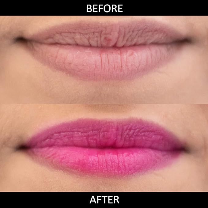 Omorfee 100% Organic Tinted Lip Balm Stick Treatment, Natural Lip Tint Gloss, Long Lasting Rose Lip Tint, Strawberry Flavor, Beetroot & Cocoa Butter, Pink Red Color, Moisturizing Lip Balm - 6g/0.21Oz