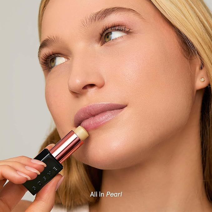 SOSHE Beauty - Peptide Glow Hydrating Lip Treatment | Intense Moisture | Peptides, Vitamin E, Hyaluronic Acid | Cruelty-Free, Certified Plastic Negative (Pearl - Clear)