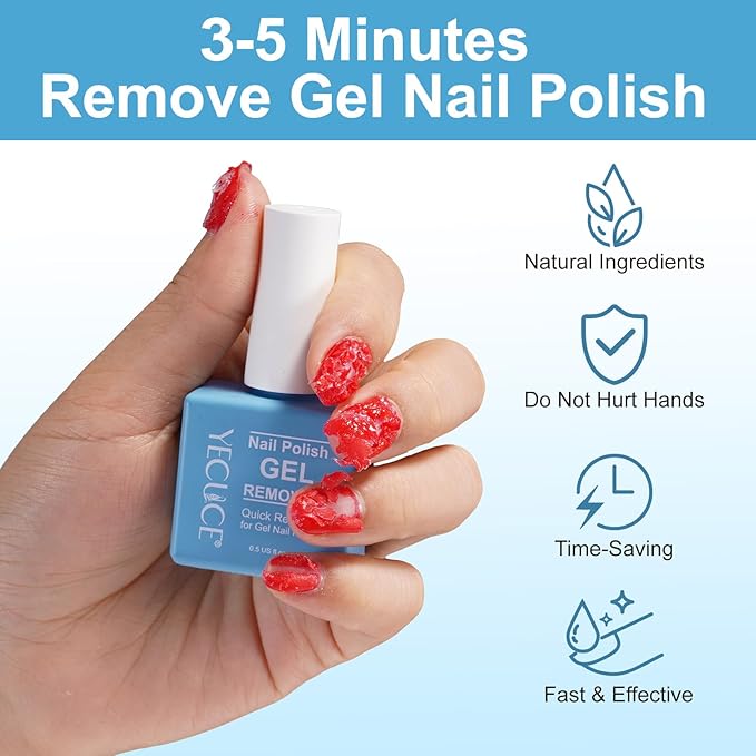 Gel Nail Polish Remover, (3pcs) Gel Polish Remover for Nails, No Need for Foil, Quick & Easy Polish Remover In 3-5 Minutes, No Need Soaking Or Wrapping-15ml