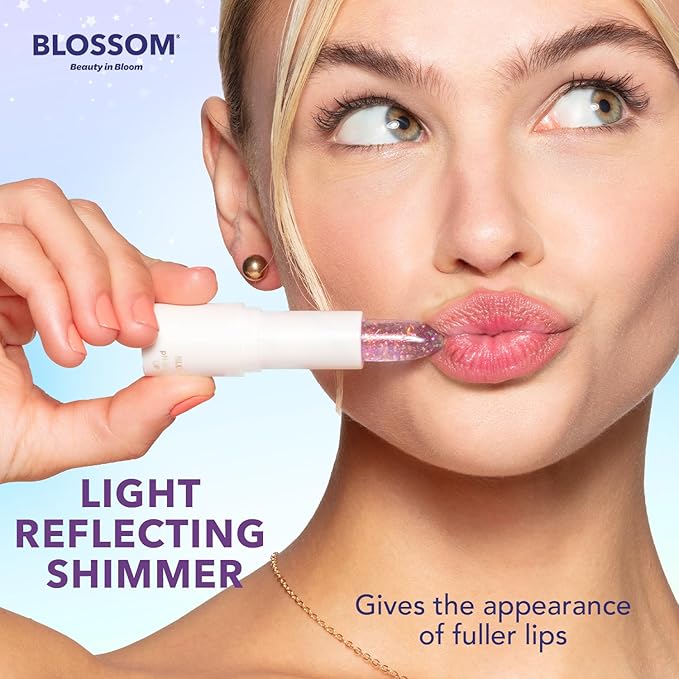 Blossom pH Adjusting Shimmering Lip Balm Moisturizing Glitter Sparkle Lip Balm, 0.12oz./3.5g, Citrine