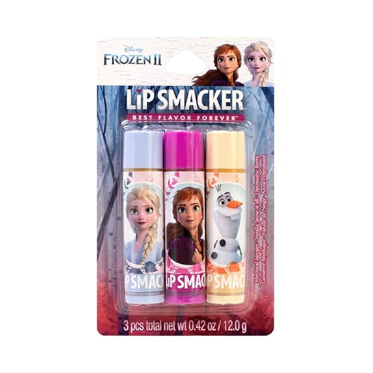 Lip Smackers Disney Frozen 2 Flavored Lip Balm - Moisturizing, Soothing Trio Mythical Juniper, Vanilla Snow-it-all, & Optimistic Berry