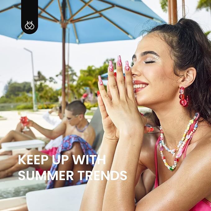 Beetles Neon Gel Nail Polish Set, 6 Summer Colors Jelly Gel Polish Kit Pink Orange Yellow Blue Green Purple Sheer Translucent Effect Soak Off UV French Nail Art Manicure Gifts for Girls Women