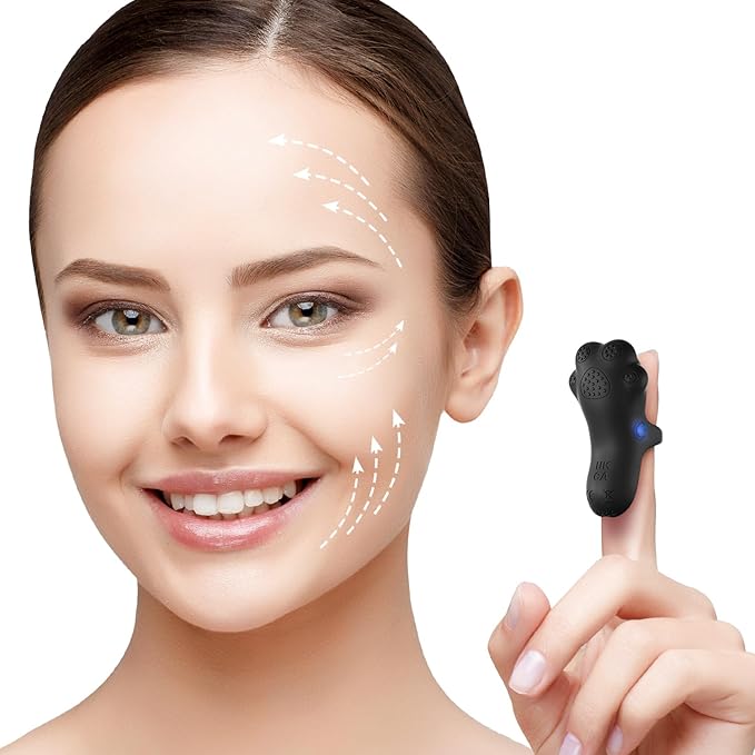 Portable Facial Massage Ball, Waterproof Rechargeable Powerful Multifunctional Eye Face Finger and Neck Massager, Black