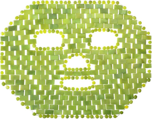 Jade Facial Mask, Jade Sleep Natural Stone Mask, Green Facial Cooling Mask, Jade Eye Mask Beauty Skincare Massage Tools for Alleviate Puffiness Face Massage Puffy Eyes Dark Circles