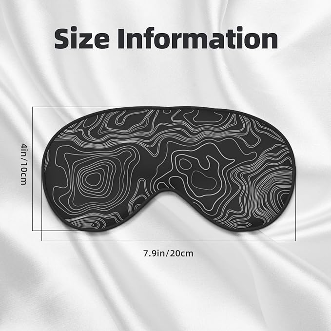 Sleep Eye Mask Topographic Map Sleep Mask for Women Men Comfortable Eye Mask with Adjustable Strap Soft Eye Cover Blindfold for Travel Yoga Nap Shift Work
